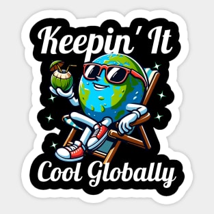 Keepin'it cool globally earth day 2024 Sticker